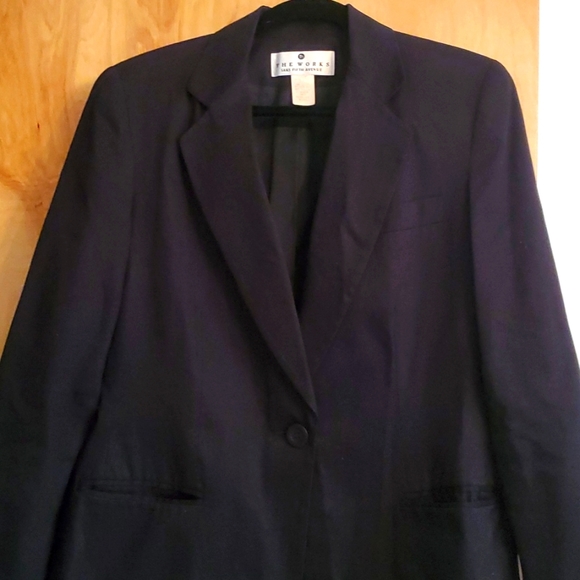 Size 14 1 button cotton blazer. 3 pockets. Perfect condition. Fully lined, Black - Picture 1 of 2
